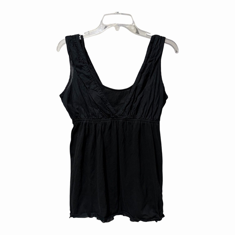 Y2K Converse One Star Black Babydoll Layered Cami Top M‎ Grunge Dark Whimsygoth